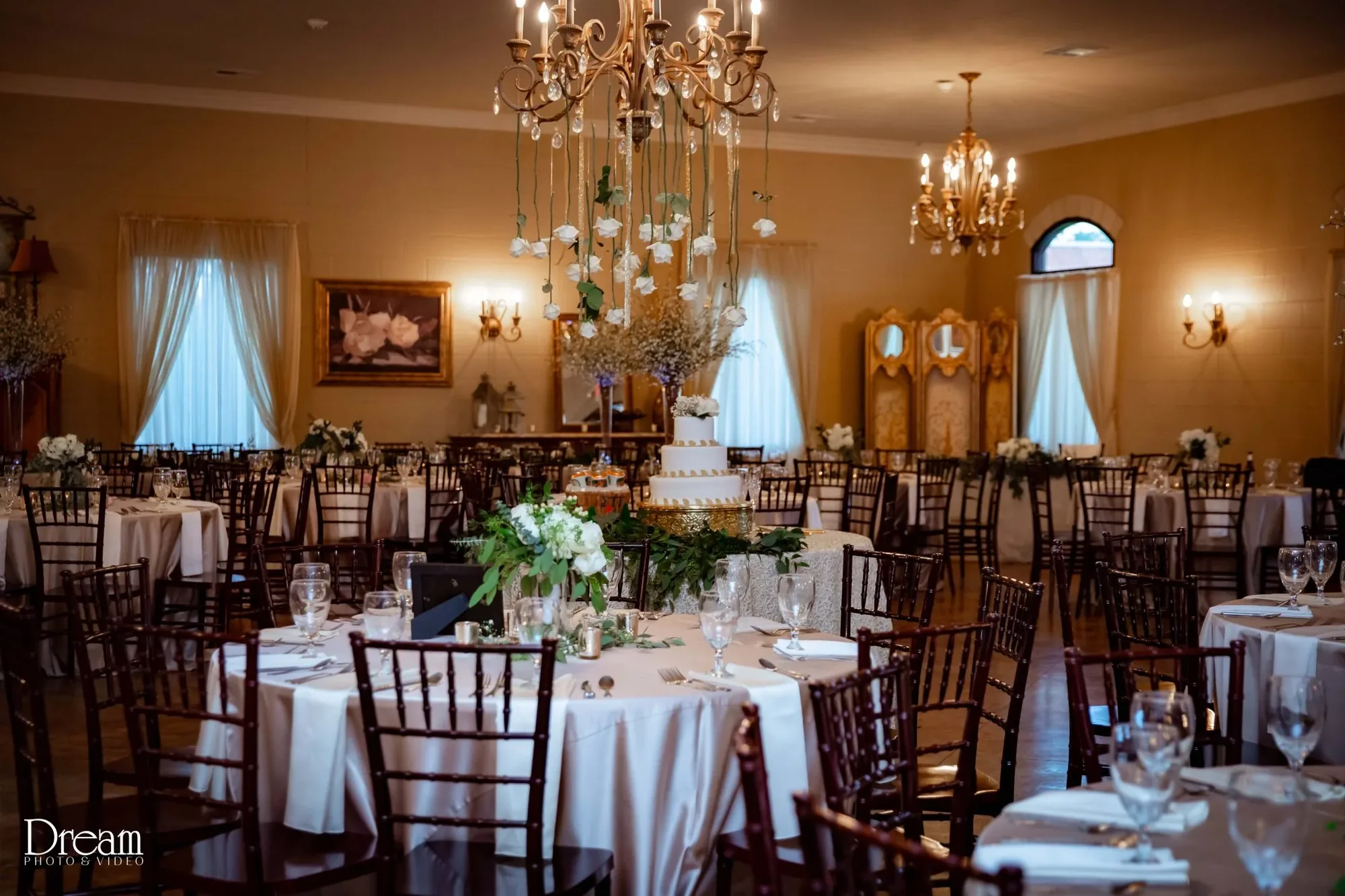 Reception Hall set for dinner