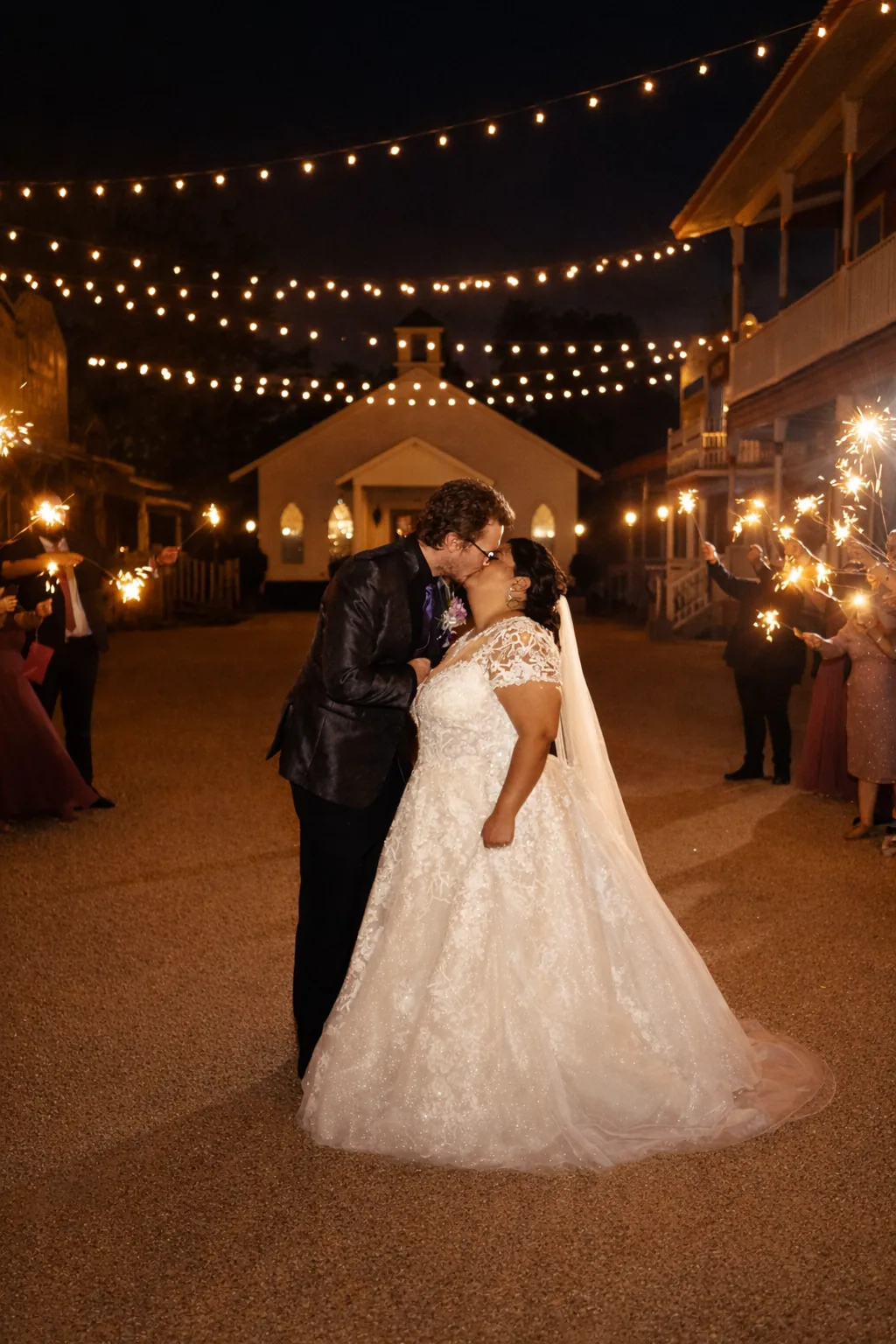Kim and Theo sparkler send-off
